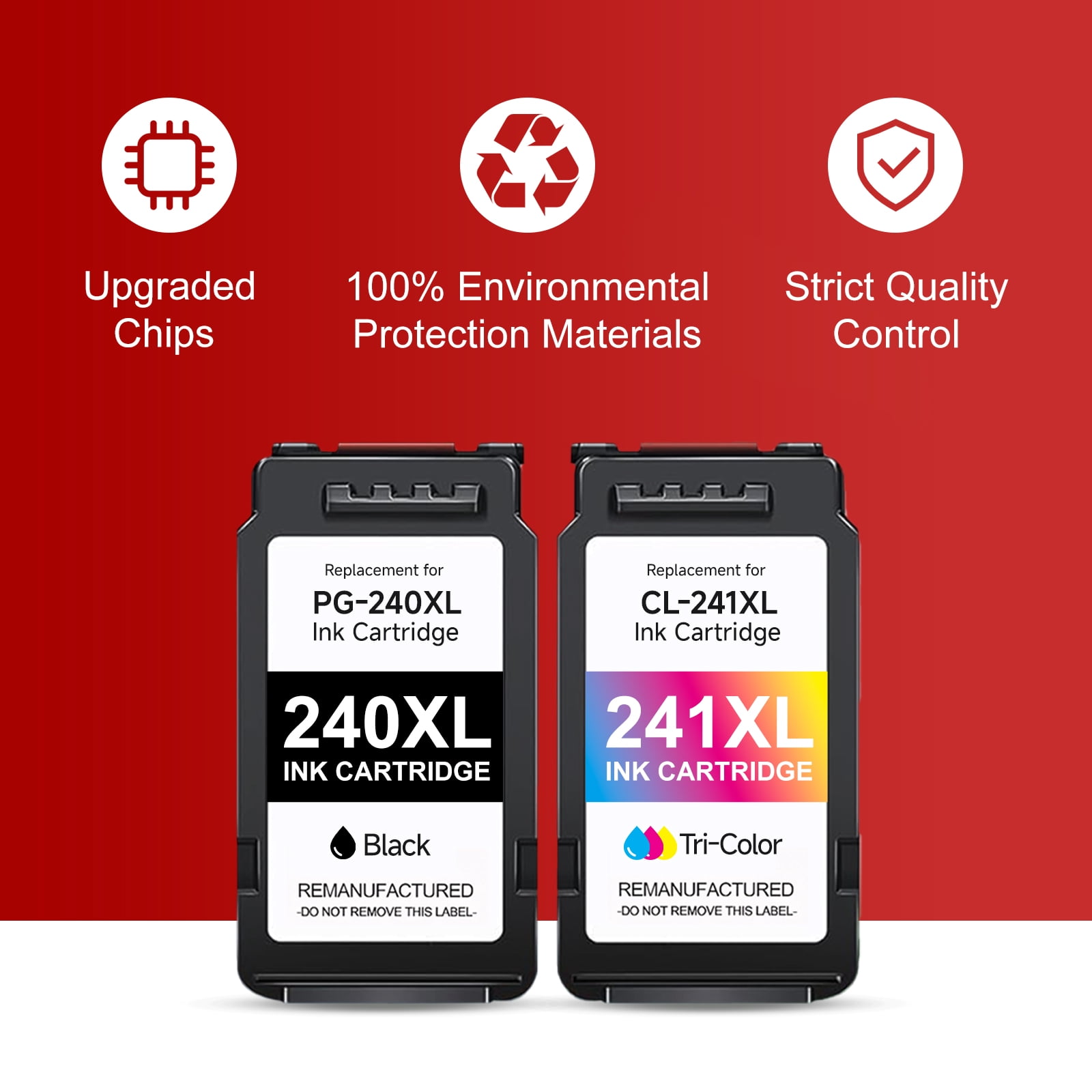 PG-240 XL/CL-241 XL Ink Cartridges Compatible for Canon 240XL 241XL Combo Pack for Canon PIXMA MG3620 MG3600 TS5120 MX472 Printer (1 Black,1 Color)