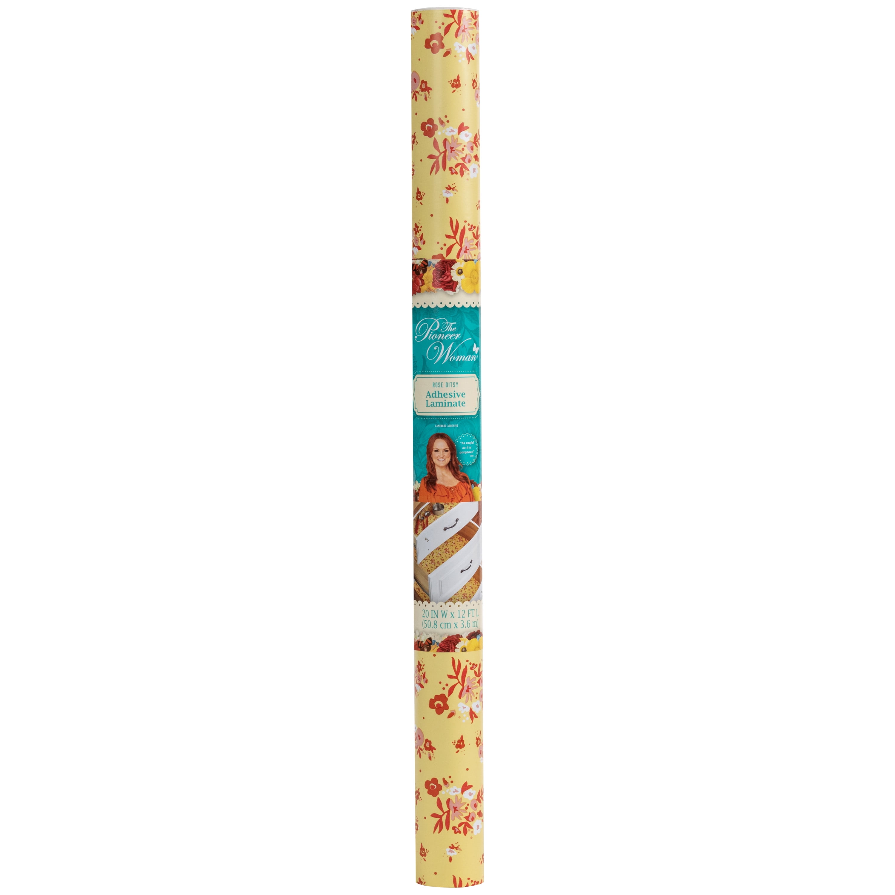 The Pioneer Woman Adhesive Laminate, Yellow Ditsy, 20 in. x 12 ft. Roll