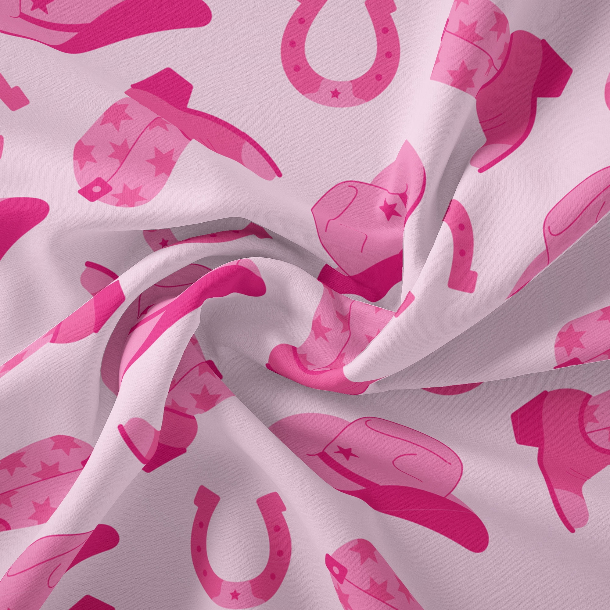 2 Yards 100% Cotton Pink Equestrian, Pink, 44" Wide for Crafts by David Textiles