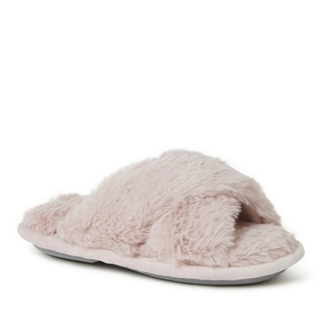 

Dearfoams Kid s Jess Furry Crossband Slide Slippers