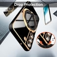 thumbnail image 5 of for Samsung Galaxy S22 Case with Magnetic Ring Holder [Compatible with Magsafe] [Built-in Camera Lens Protector] Glitter Electroplated Gold Sides Shockproof Case for Galaxy S22 Black, 5 of 11