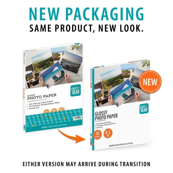 VIGOR- White Glossy Inkjet Photo Paper, 8.5" X 11", 8.5 Mil, 200 Sheets Total ,New