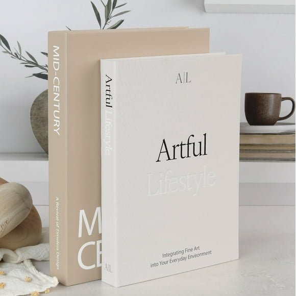 Set de 2 libros decorativos ZICOTO Classic para decoración del hogar