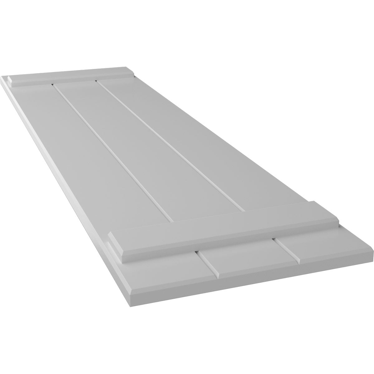 Ekena Millwork 16 1/8"W x 64"H True Fit PVC Three Board Joined Board-n-Batten Shutters, Primed (Per Pair - Hardware Not Included)