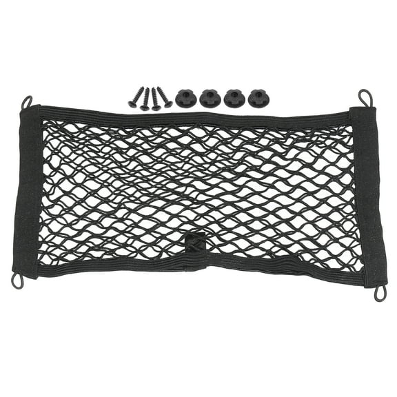 Large Cargo Net for Car Trunk RV Boats Storage Mesh Pocket Net Set w/ 4 Mounting Screw and Built in Hooks 45 x 25cm