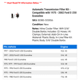 thumbnail image 2 of Automatic Transmission Filter Kit - Compatible with 1975 - 2002 Ford E-250 Econoline 1976 1977 1978 1979 1980 1981 1982 1983 1984 1985 1986 1987 1988 1989 1990 1991 1992 1993 1994 1995 1996 1997, 2 of 2