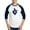 Blue/White, variant on CafePress - The Face Of An Evil - Cotton Baseball Jersey, 3/4 Raglan Sleeve Shirt