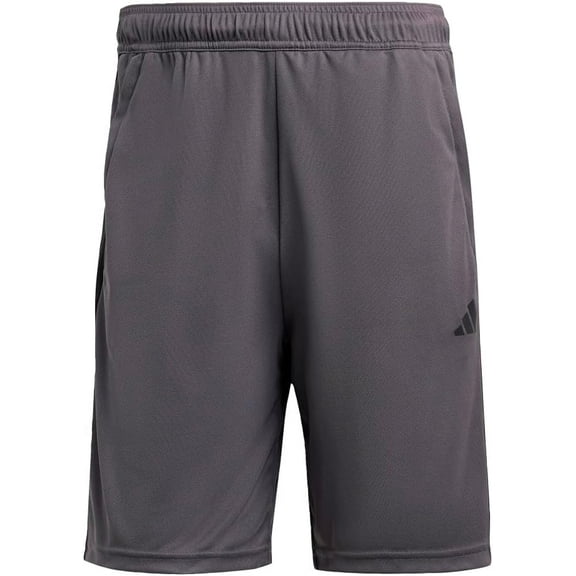 adidas Mens Essentials Pique 3-Stripes Training Shorts, Grey/Black, Large