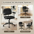 thumbnail image 5 of Falvinoryn Modern Home Office Desk Chair, Ergonomic Computer Task Chair with Padded Armrests, 360° Swivel Adjustable Height Rolling Chair, Rocking Function.Black, 5 of 7