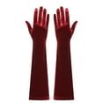 thumbnail image 4 of Roncen Ladies' Fashion Satin Velvet Evening Long Bag Gloves, 4 of 4