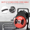thumbnail image 2 of Aoile Electric Drain Snake with Wheels, 50 ft x 1/2 in Sewer Machine W/Cutters & Pneumatic Foot Switch for 2" to 4" Pipes, Red, 2 of 8
