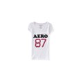 thumbnail image 1 of Playera adornada Aeropostale con Logo brillante y cuello en V para mujer Blanco Extra Pequeño, 1 of 1