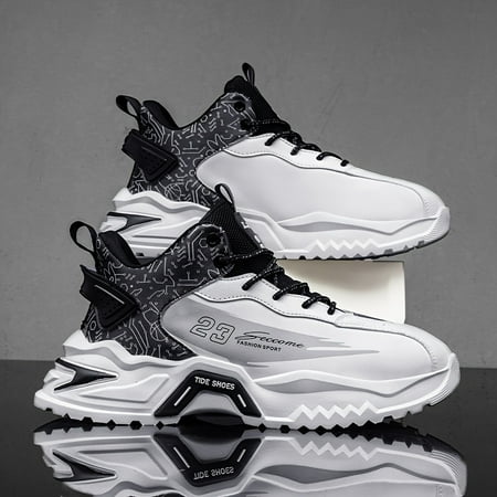 

Breathable Unisex High Top Casual Sneakers Lace Up Thick Botton Anti-slip Running Shoes Women s Footwear