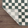 thumbnail image 4 of Hauteloom Kaysar Living Room, Bedroom Machine Washable Area Rug - Square Piles, Checkered - White, Petrol Blue - 9'2" x 12', 4 of 12