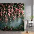 thumbnail image 5 of Outdoor Garden Poster Shower Curtain Vintage Window Wall Growing Floral Plants Polyester Fabric Shower Curtains Bathroom r, 5 of 7
