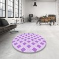 thumbnail image 4 of Ahgly Company Machine Washable Indoor Round Transitional Heliotrope Purple Area Rugs, 4' Round, 4 of 7