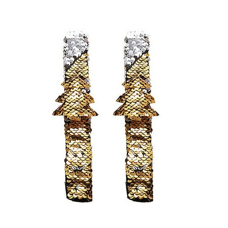 

NUOLUX 2PCS Xmas Sequin Bracelets Christmas Tree Paillette Wristband for Children Kids (Random Color)