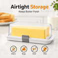 thumbnail image 2 of W Large Butter Dish with Lid for Countertop and Fridge Refrigerator Door Shelf, Airtight 250g Butter Keeper for East Coast/West Coast/European/Kerrygold Butter/French Butter/Cream Cheese, 2 of 7