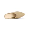 thumbnail image 4 of BLISSFUL STEP Women's Block Heels Pointed Toe Slip on Slide Mules Beige 6.5, 4 of 7