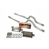 Dual Exhaust Kit 2.5" Cherry Bomb Salute Rear Exit Fits 80 to 86 Ford F-Series