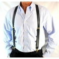 thumbnail image 3 of HoldUp Suspender Company makes these Pewter Grey Satin Finished Formal Series 1" wide Suspenders X-back with silver no-slip clips, 3 of 4