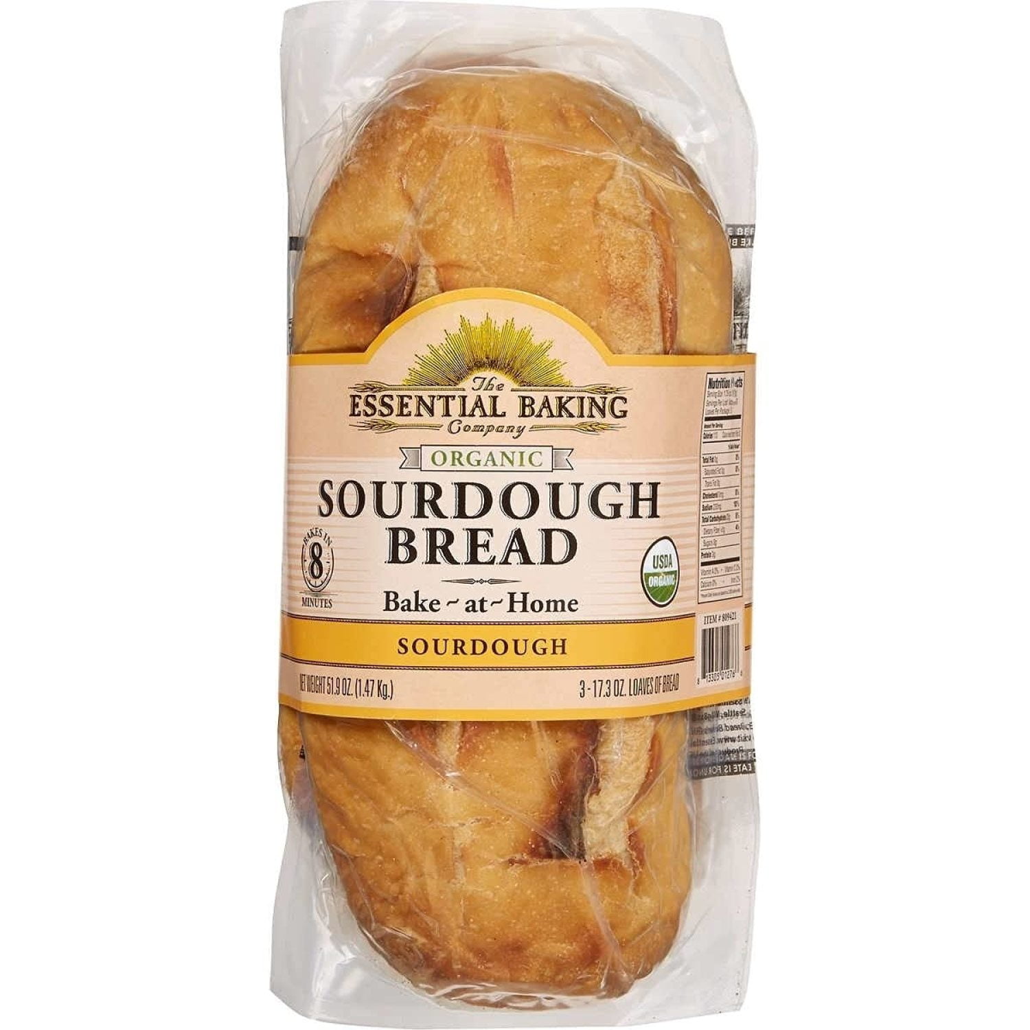 NJHF Organic Artisan Sourdough Bread, 18.2 Ounce (Pack of 3)