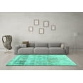 thumbnail image 3 of Ahgly Company Indoor Round Abstract Turquoise Blue Contemporary Area Rugs, 8' Round, 3 of 4