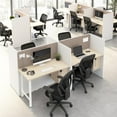 thumbnail image 3 of Hustle 48W 2 Person Cubicle with Tackboard in White/Elm - Engineered Wood, 3 of 7