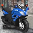 thumbnail image 3 of Costway 6V Kids Ride On Police Motorcycle 4-Wheel Electric Toy w/ Training Wheels Blue, 3 of 10