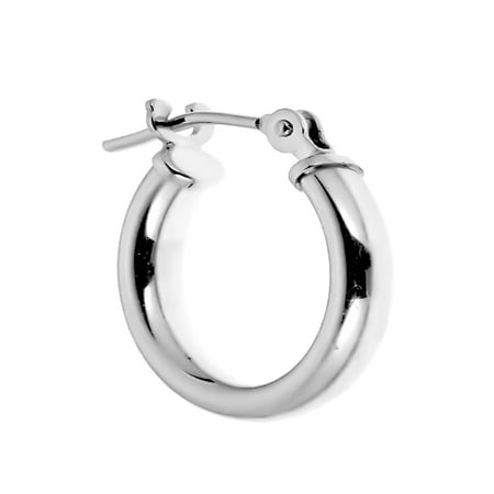 14k Real White Gold Men S Single Tubular Hoop Earring Huggy 16mm 14k Real White Gold Men S Single Tubular Hoop Earring Huggy 16mm