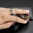 thumbnail image 5 of SPRING PARK Sterling Silver Plated Piqiu Heart Sutra Engraved Opening Finger Ring Jewelry Men Women Gifts, 5 of 6