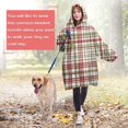 thumbnail image 4 of Multi Color Plaid Checkered Pattern Wearable Oversized Blanket,Wearable Blanket Hoodie for Adults,Cozy Hooded Blankets with Super Pockets,Super Warm Fuzzy Pullover for Women & Men, 4 of 6