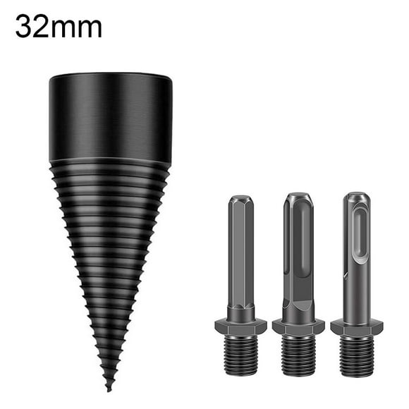 EASTIN Wood Log Drill Bit Steel Firewood Splitter Wood Splitting Screw Cone Driver with Handles 42 Drill