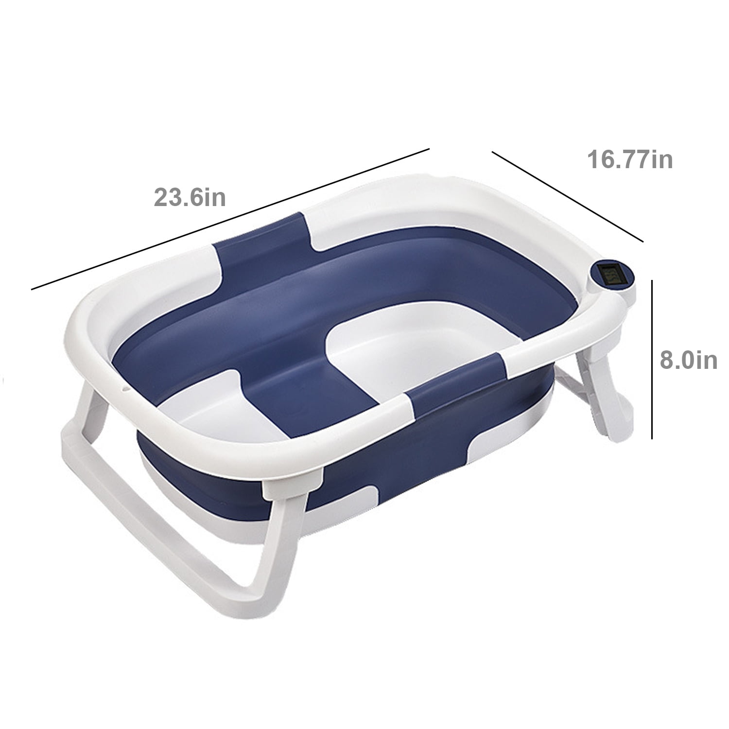 Prociv Foldable Baby Bathtub for Infants to Toddler,Portable Travel Bathtub Multifunctional Bathtub with Drain Hole, Baby Bathtub for Newborn 0-36 Month Gray (with Net)