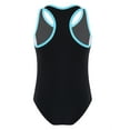 thumbnail image 3 of Alvivi Girls 2Pcs Swimwear One-piece Racer Back Jumpsuit Top Boyshorts Swimsuit Set 4-16 Blue 4, 3 of 7