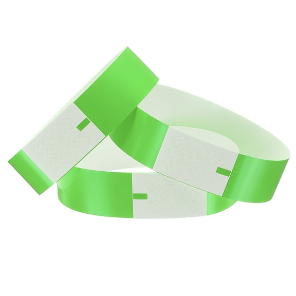 Uxcell 100Pcs Paper Wristbands for Events, Waterproof Prevent Reuse Bulk Bracelet Identification Wrist Band for Events Party Concert Bar Entrance Admission(Fluorescent Green)