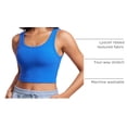 thumbnail image 4 of Top corto acanalado CRZ YOGA con escote en U y brillo azul XL, 4 of 5