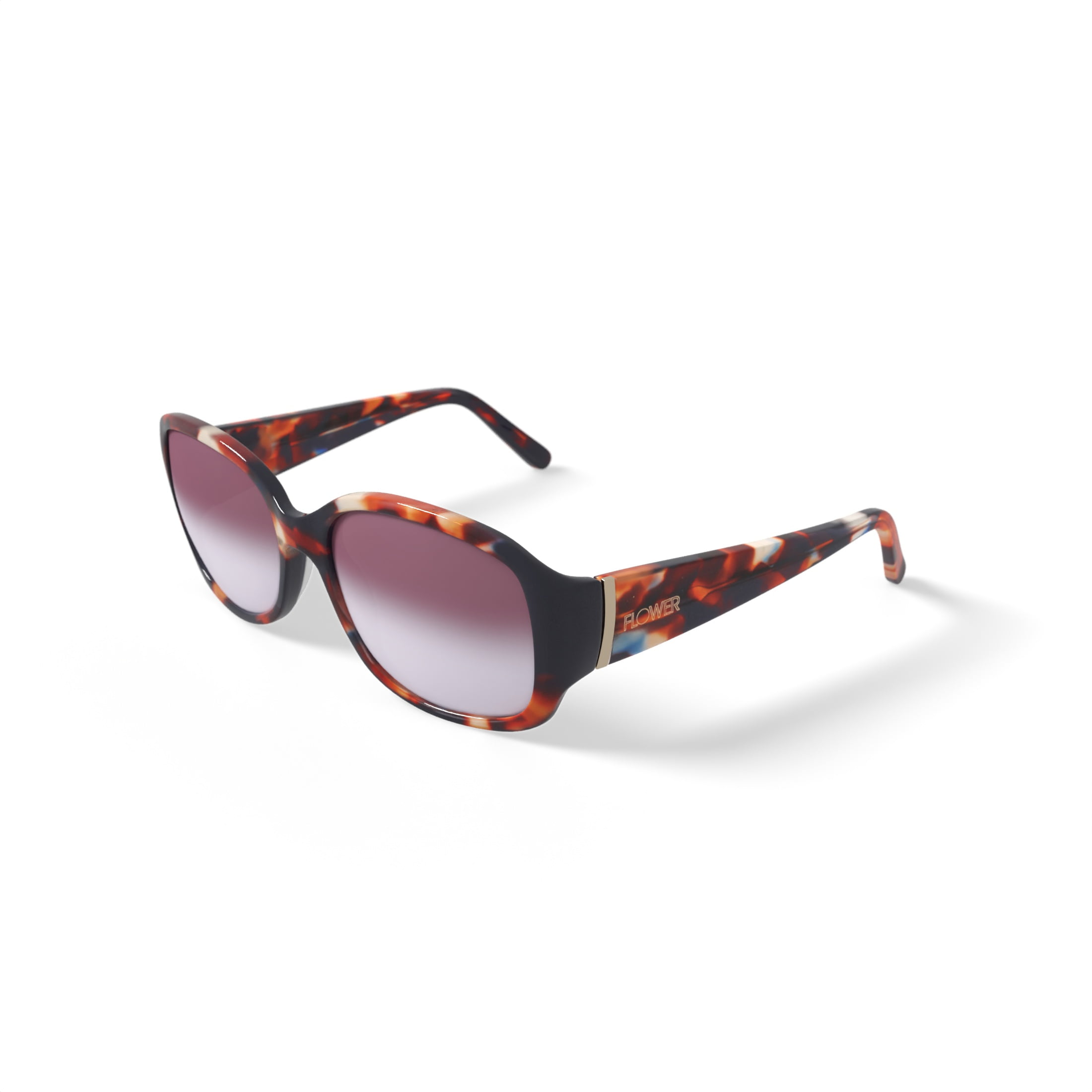 FLOWER Women's Prescription Fashion Sunglasses FLR1006, Edie, Blue/Tortoise, 57-17-135 with Case