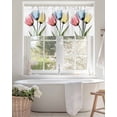 thumbnail image 4 of Tulips Valances for Windows Colorful Floral Abstract Flowers Spring Summer Valance Rod Pocket Light Filtering Short Window Treatments Curtains for Kitchen Bathroom Living Room Bedroom, 60 x 18 Inch, 4 of 7