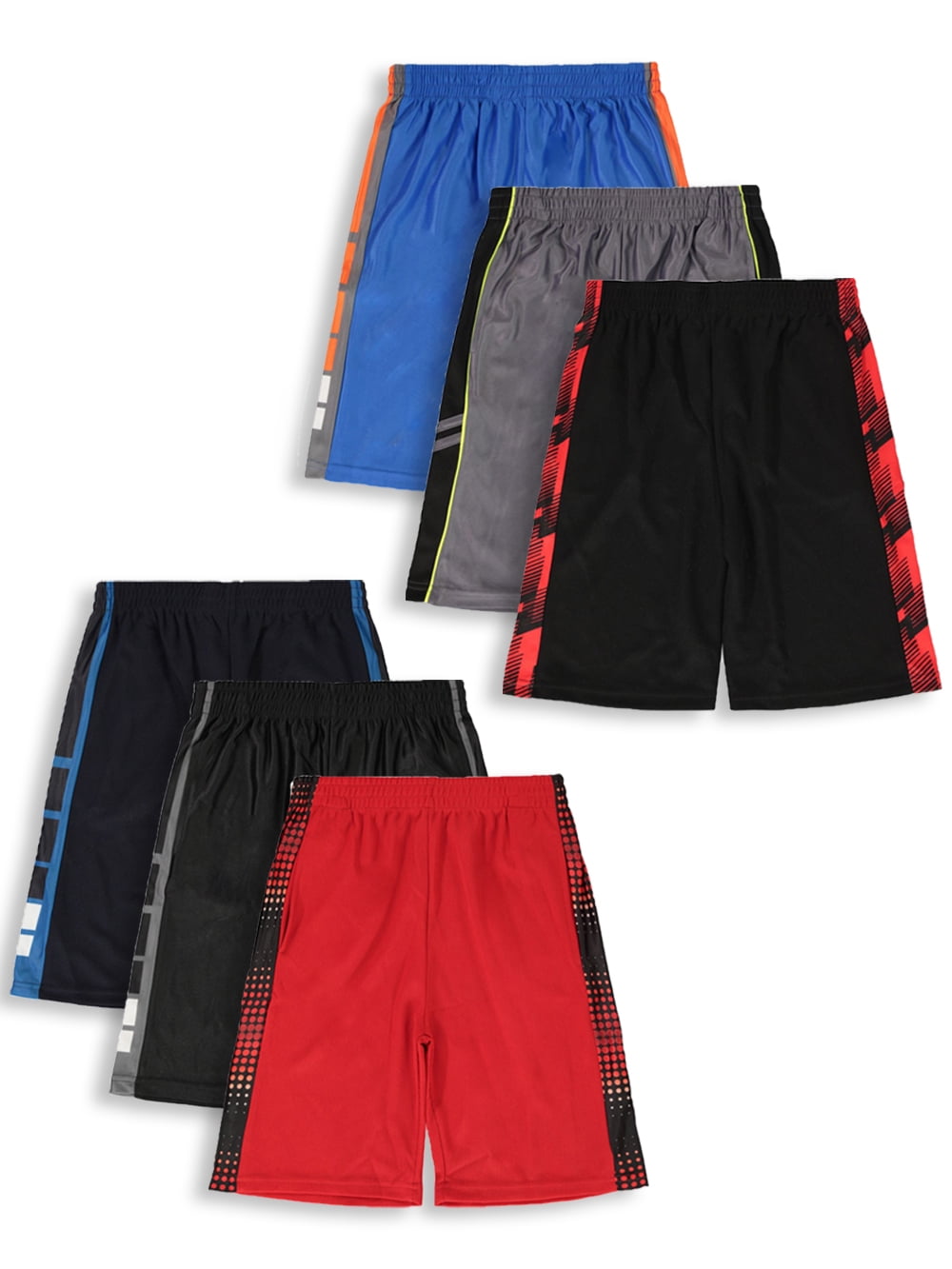 Cookie's Boys' 6-Pack Athletic Shorts With Pockets - red/multi, 4 ...