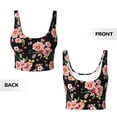 thumbnail image 5 of Fotbe Rose Flowers Pattern Womens' Sports Bra Longline Wirefree Padded with Medium Support Sports Moisture-Wicking Workou Vest,Tank Top-XX-Large, 5 of 9