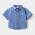 thumbnail image 2 of XAOFW Boys Back To School Shirts Short Sleeve Lapel Collar Button Down Graphic Shirts Kids Lightweight First Day Of School Shirts Comfortable Tops 18-24 Months, 2 of 4