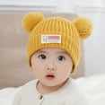 thumbnail image 2 of FAOWME Toddler Hat Girls Boys Knit Fall Winter Children Cute Warm Outwear Solid Color Cap Yellow One Size, 2 of 4