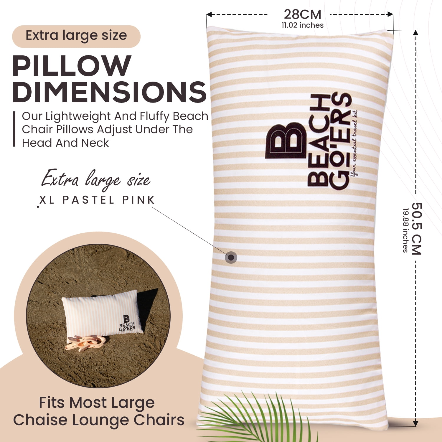 Beach chair pillows top