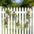 thumbnail image 4 of Beforeyayn Colorful Artificial Vine Garland, Spring Summer Outdoor Decor with Butterflies and Flowers, Realistic Foliage for Patio Fence and Door, Vibrant Decorative Strand for Garden Spaces, 4 of 7