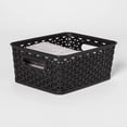 thumbnail image 2 of 1-Pack Small Decorative Y-Weave Storage Basket, Versatile Organizer for Home & Shelf Storage, 2 of 4