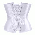 thumbnail image 3 of Povozer Corset Top for Women Pirate Corsets Shapewear Steampunk Corset Overbust(White,S), 3 of 3