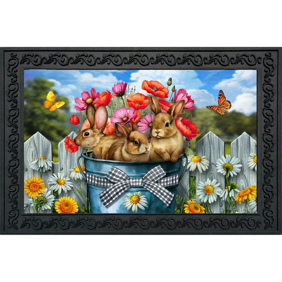 Briarwood Lane Bucket of Bunnies Doormat