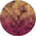 thumbnail image 1 of Ahgly Company Tapis d'Intérieur Rond Lavable en Machine Orange Transitionnel, 4 Pieds Rond, 1 of 7