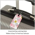 thumbnail image 3 of Square 2Pack PU Leather Pink Round Cruise Luggage Tag with Privacy Cover and Name ID Tag for Travel Handbags Backpacks Luggage Tags, 3 of 6